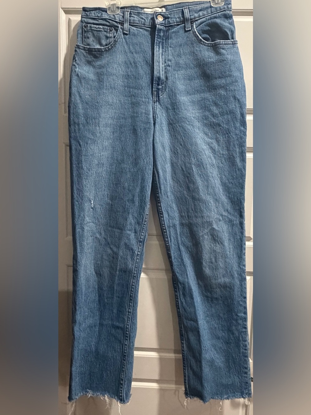 Abercrombie & Fitch Women's Straight-Leg Light Blue Jeans